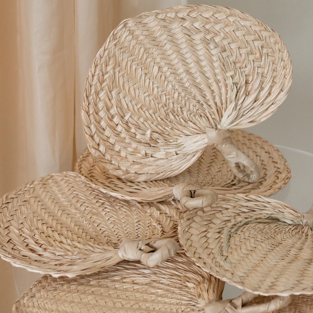 Natural Woven Wedding Hand Fan